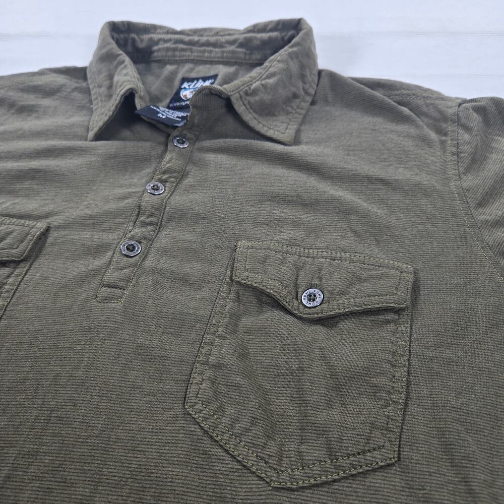 Kuhl Short Sleeve Olive Green Outdoor Polo Shirt Men's Size‎ Medium